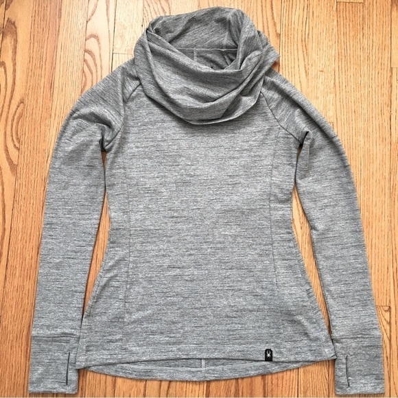 Spyder Grey Cowl Neck Pullover Athletic Sweatshirt - Picture 11 of 12